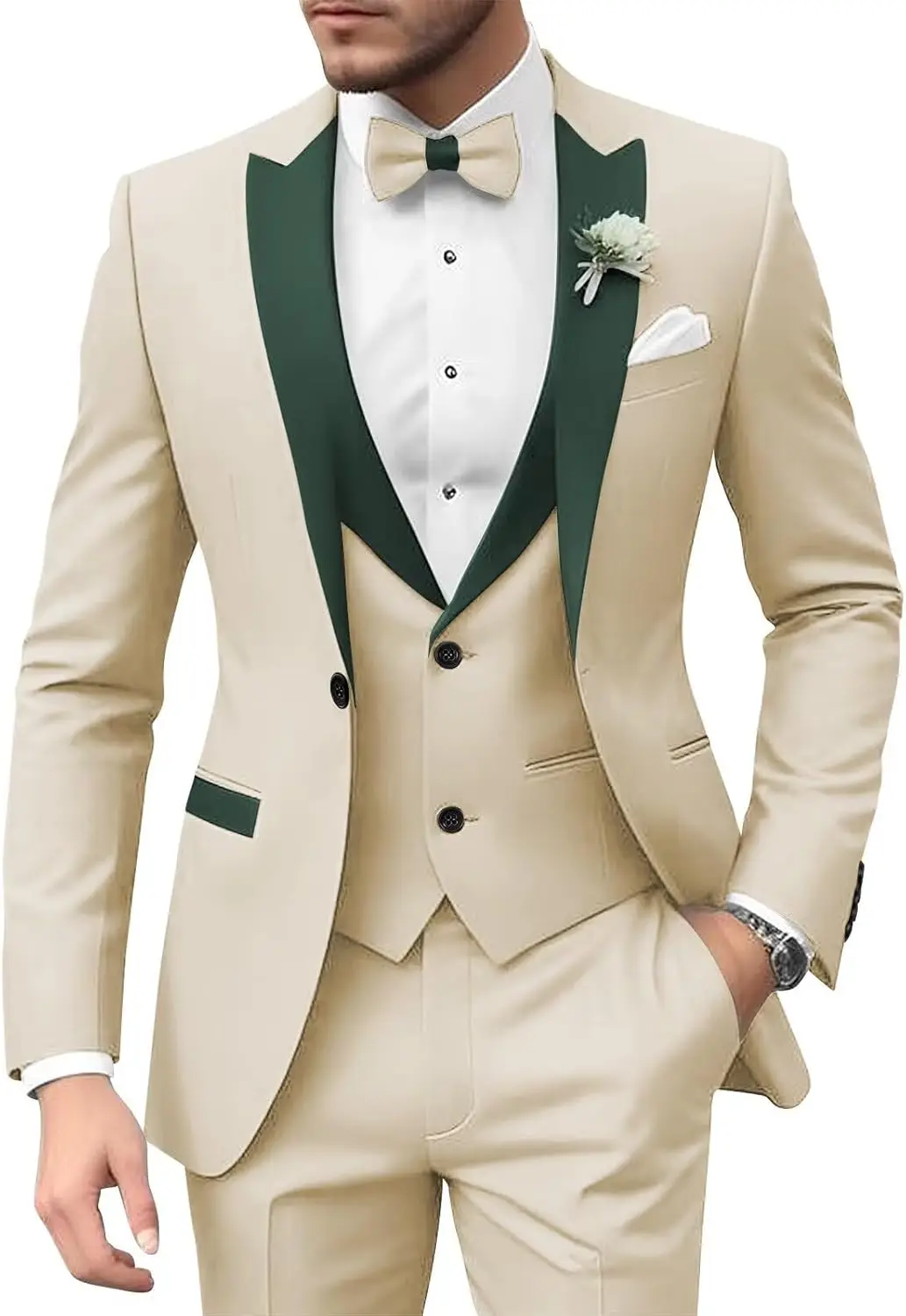 

Mens Suits Slim Fit 3 Piece Wedding Tuxedo for Men Prom Formal Business
