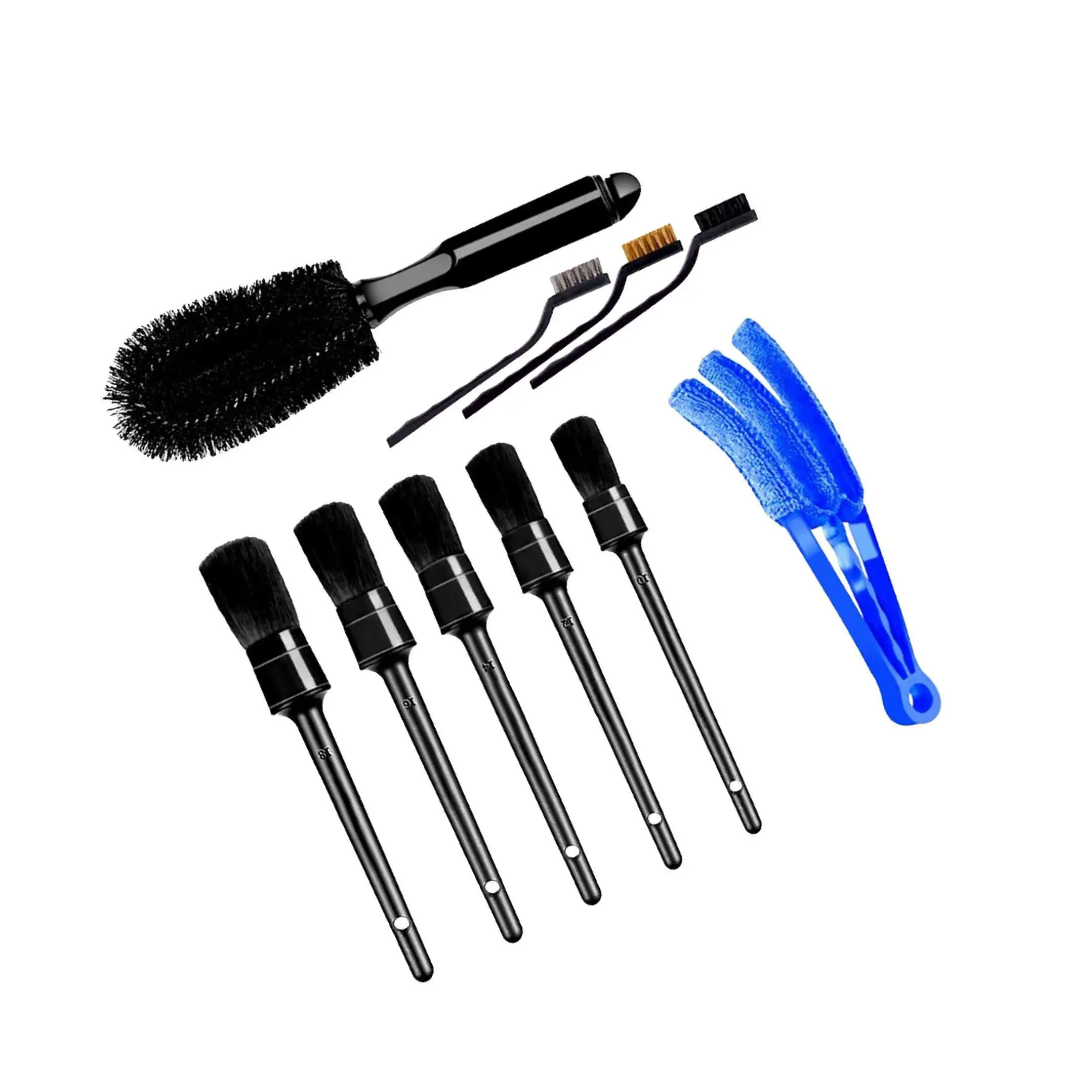 10pcs Multi-Purpose Automotive Detailing Brush Kit Tires Wheel Clean Brush