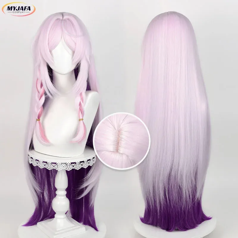 

Citlali Cosplay Wig Game Pink Purple Gradient Long Straight Heat Resistant Synthetic Hair Halloween Party Wigs + Wig Cap