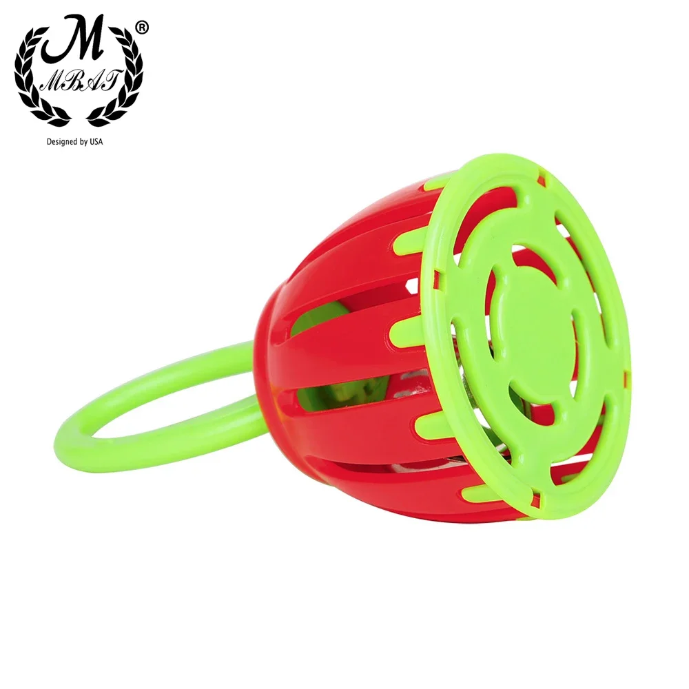 

M MBAT Cage Bell Held Tambourine Handbell Percussion Instrument Kid Music Toys Rattle Baby Musical Early Education Shaker Toys