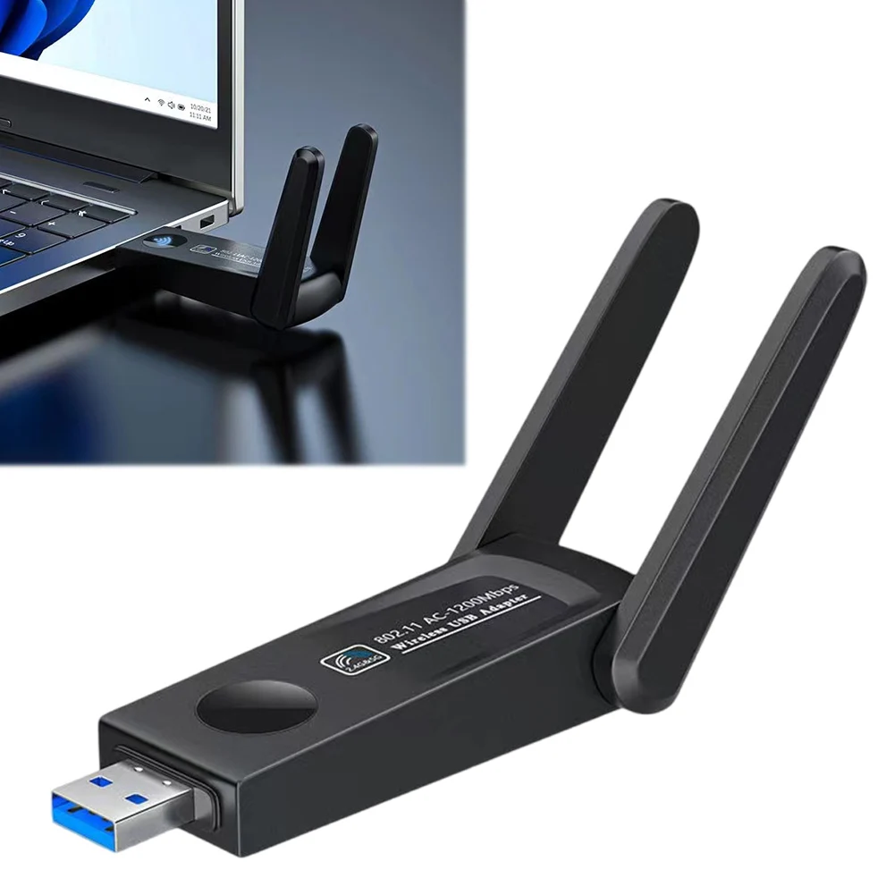 

1200Mbps USB Wi-Fi Adapter 802.11A 2.4G/5GHz USB3.0 Wireless Network Card Adapter Wi-Fi Dongle Dual Antenna for PC Desktop