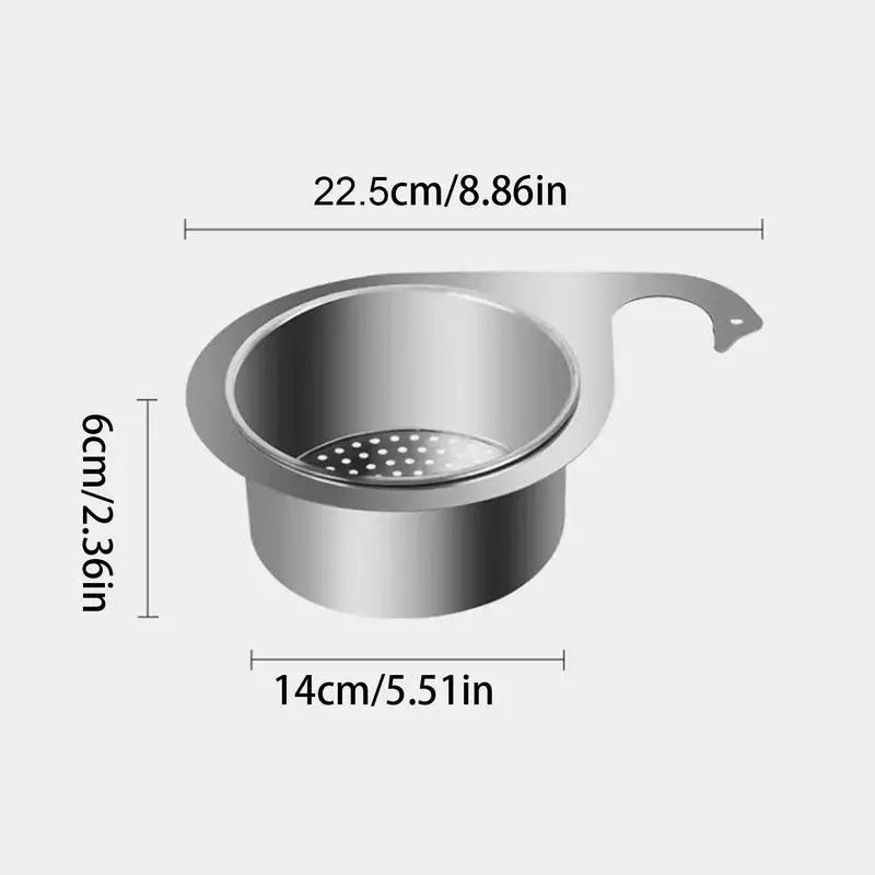 Kitchen Sink Drain Basket Leftover Garbage Filter Stainless Steel Swan Shape Hanging Removable Vegetable Washing Drainer