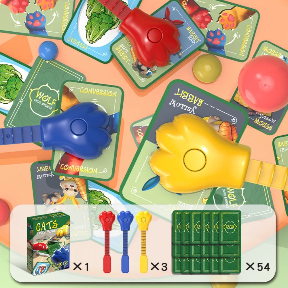 

Interactive Cat and Mouse Card Set Game Concentration Training Plastics Catch Up Card Game Educational Catches Mice