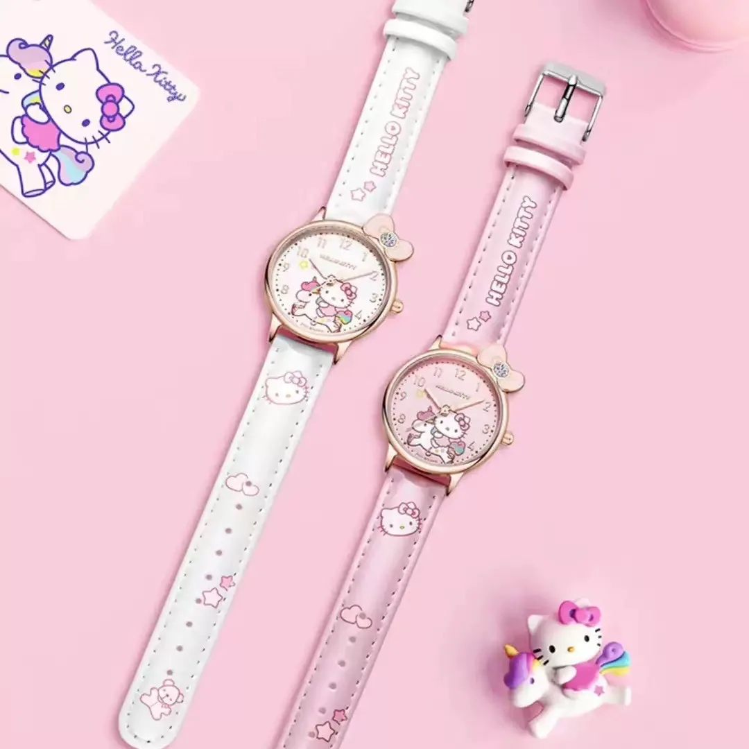 Sanrio Hello Kitty Watch Kawaii Kuromi Cinnamoroll Quartz Casual Fashion Melody Wrist Watch Kid Girl Children Birthday Gifts