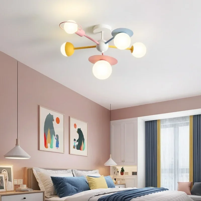 

Flower Branch Cream Wind Children's Room Light Bedroom Ceiling Light 2023 New Children's Room Princess Room Light