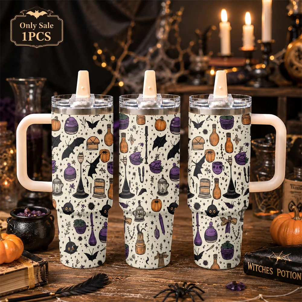 Halloween Witch Magic Potion Vacuum Flasks 40oz Thermal Tumbler with Handle Stainless Steel Insulated Water Portable Mug Cup