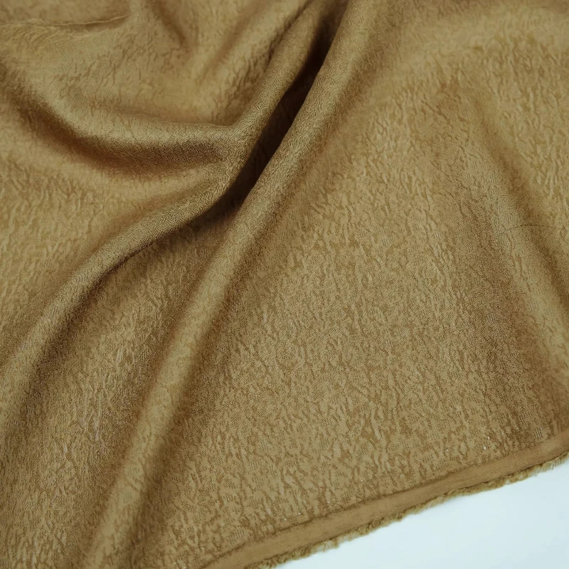 

Breathable Golden Brown Jacquard Lyocell Fabric for Designer Blouse Dress Clothing Sustainable Luxury Sewing Designer Material