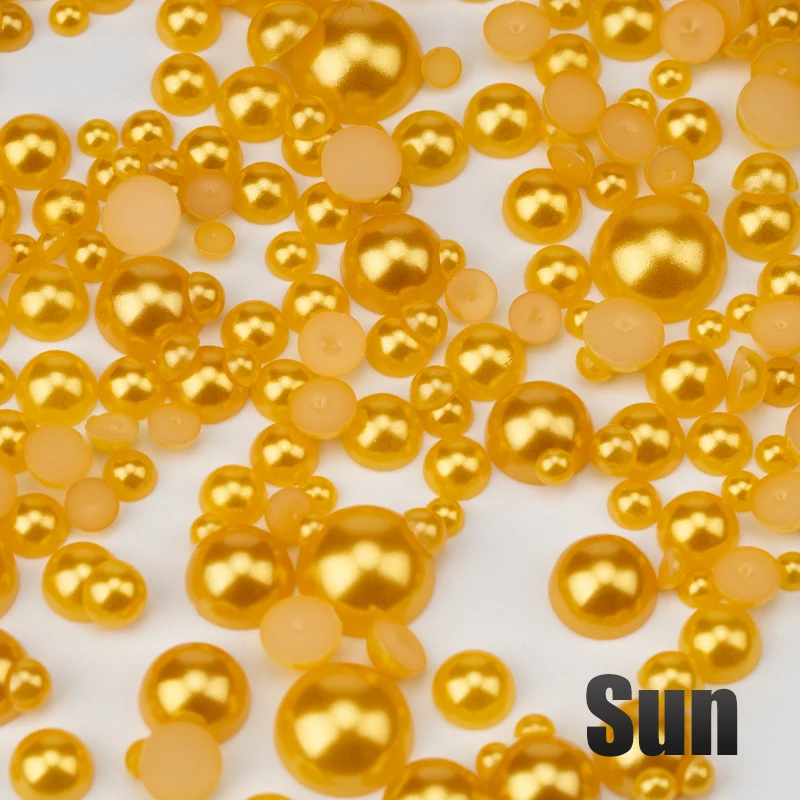 VDD Großhandel 2,5-10mm Mehrfarbige ABS-Imitationsperlen Halbrunde Kunststoffperlen mit Flachem Rücken für DIY-Handwerk und Nagelkunst-Dekoration – Detail 6