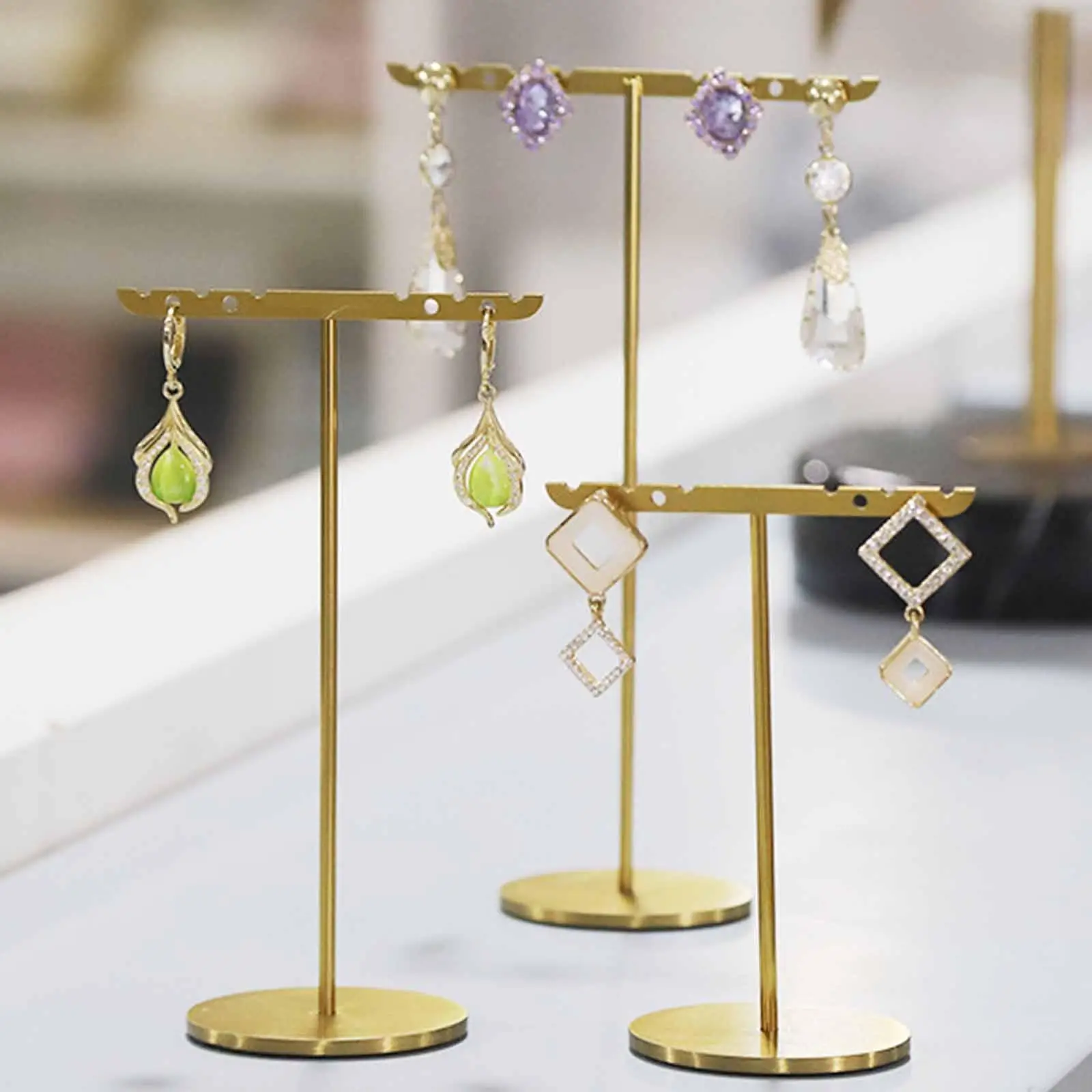 

Jewelry Stand T Bar Tabletop Tower Storage Necklace Holder Earring Display Stand for Bangles Necklaces Watch Bracelets Pendant