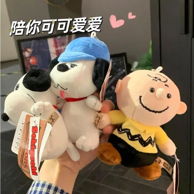 Kawaii Snoopy Plushie Olaf Charlie Brown Plush Doll Cute Pendant Decoration Bag Jewelry Keychain Chain Birthday Plush Gift