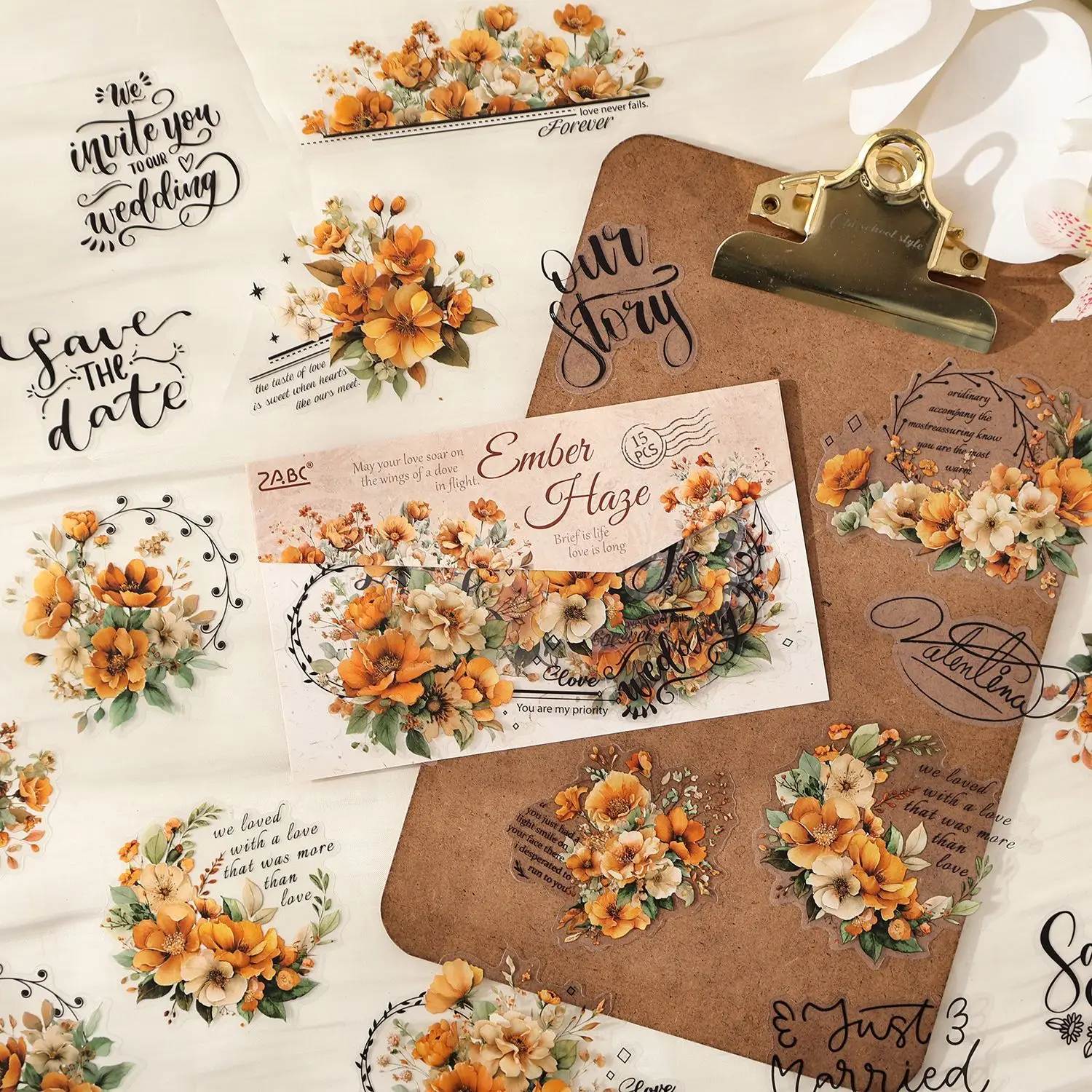 Tinted Silk Melody Series Vintage English Text Flower Landscape PET Sticker Creative DIY Journal Material Collage Stationery