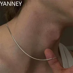 1/2MM Snake Chain Necklace 925 Sterling Silver 16-30 Inches Hip Hop Punk Jewelry Charm Party Accessories Dropshipping