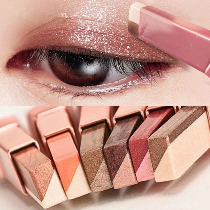 6 Colors Double Color Glitter Eye Shadow Stick Matte Eyeshadow Makeup Waterproof Bicolor Shimmer Cosmetics Beauty Makeup Tools