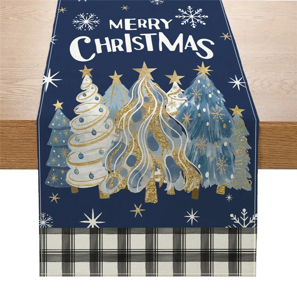 Faux Linen Table Runner Fade Resistant Printed Table Runner Festive Table Runner High Definition For Bedroom Dining Room