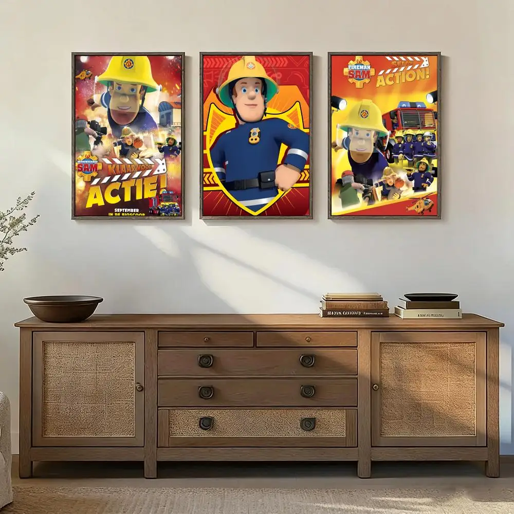 Animation F-Fireman Sam Poster Art print wall decor ideal for living room, bedroom, bar, parlor, and home gifting