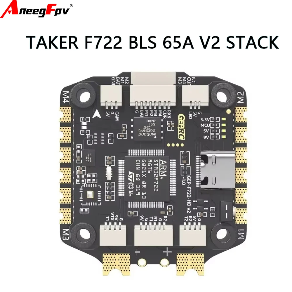GEPRC TAKER F722 BLS 65A V2 STACK Flight Controller with 65A 4IN1 ESC Analyze Record Flight Data Plug and Play Racing FPV Drone