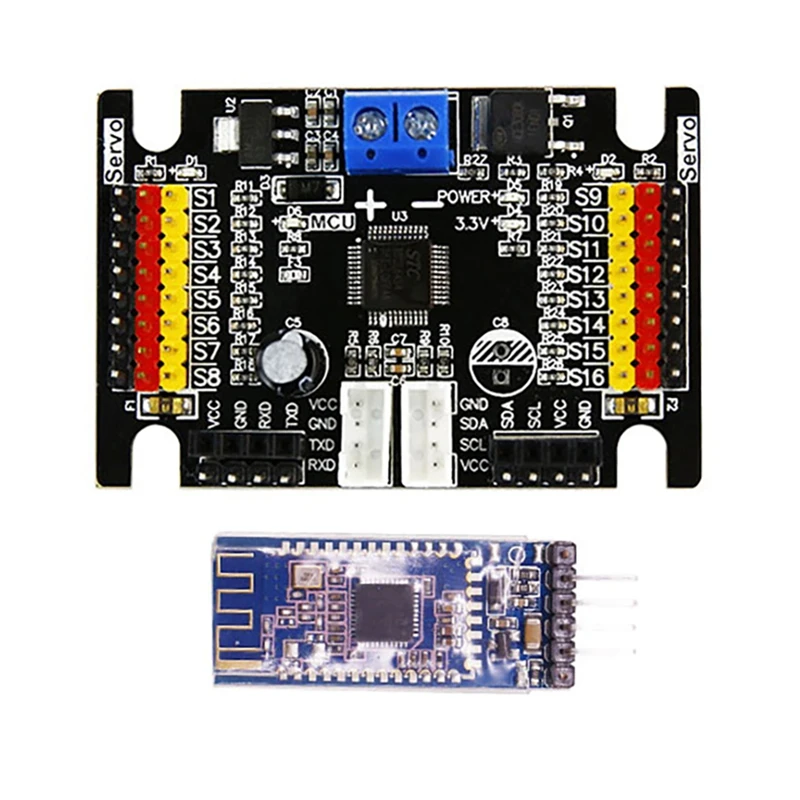 16Way Servo Driver Board + Bluetooth 4.0 Module Controller Robot Development For Raspberry Pi