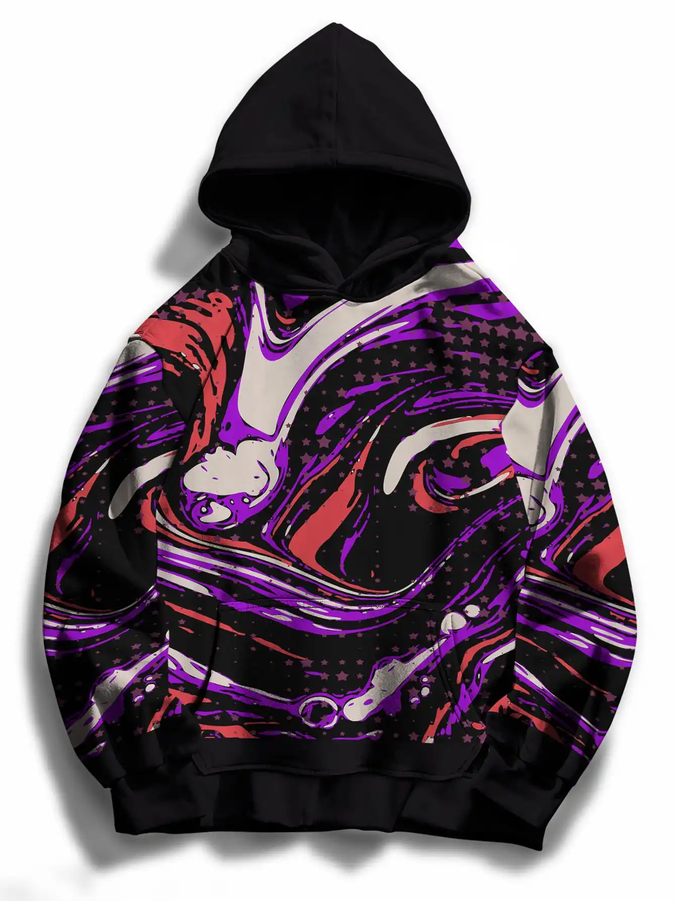

Purple ink splash style 3D print hoodie style colorful marble pattern hoodie sweatshirt cool street style pullover hoodie top