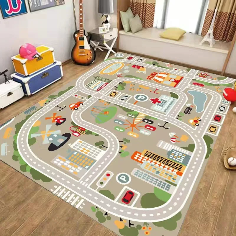 Children\'s Climbing Mat City Traffic Maze Puzzle Crawling Early Education Game Carpet Bedroom Room Decoration Non-slip Carpet