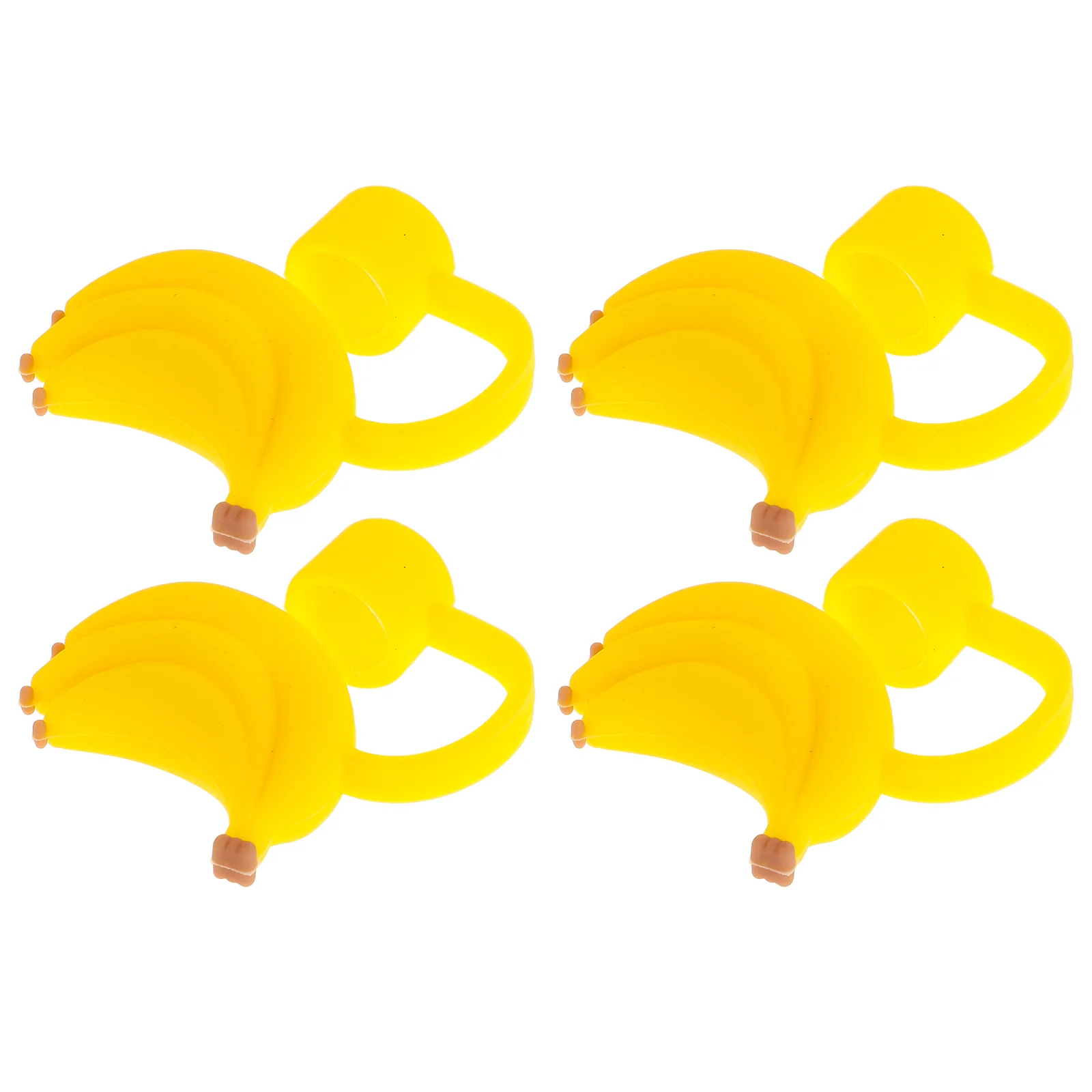 

4 Pcs Straw Cover Cup Toppers for Fruit Silicone Cute Caps Drinking Tips Lid Thumb