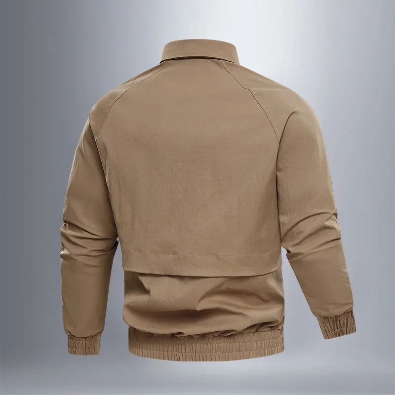 رجل البضائع سترة الخريف موضة جديدة بلون رفض طوق الذكور ملابس خارجية سحاب أكمام طويلة معطف الرجال تنوعا عادية #4