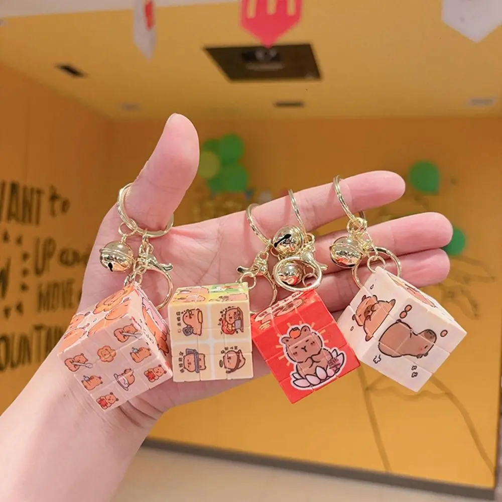 

Kawali PVC Dolls Pendant Couple Bag Cartoon Capybara Keychain Hanging Ornament Gift Rubik's Cube Keychain Toys Capybara Pendant