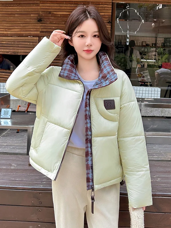 

Модная женская куртка из хлопка с воротником-стойкой, приталенная, теплая, осенне-зимняя, новинка 2025, для повседневной носки, прямого кроя