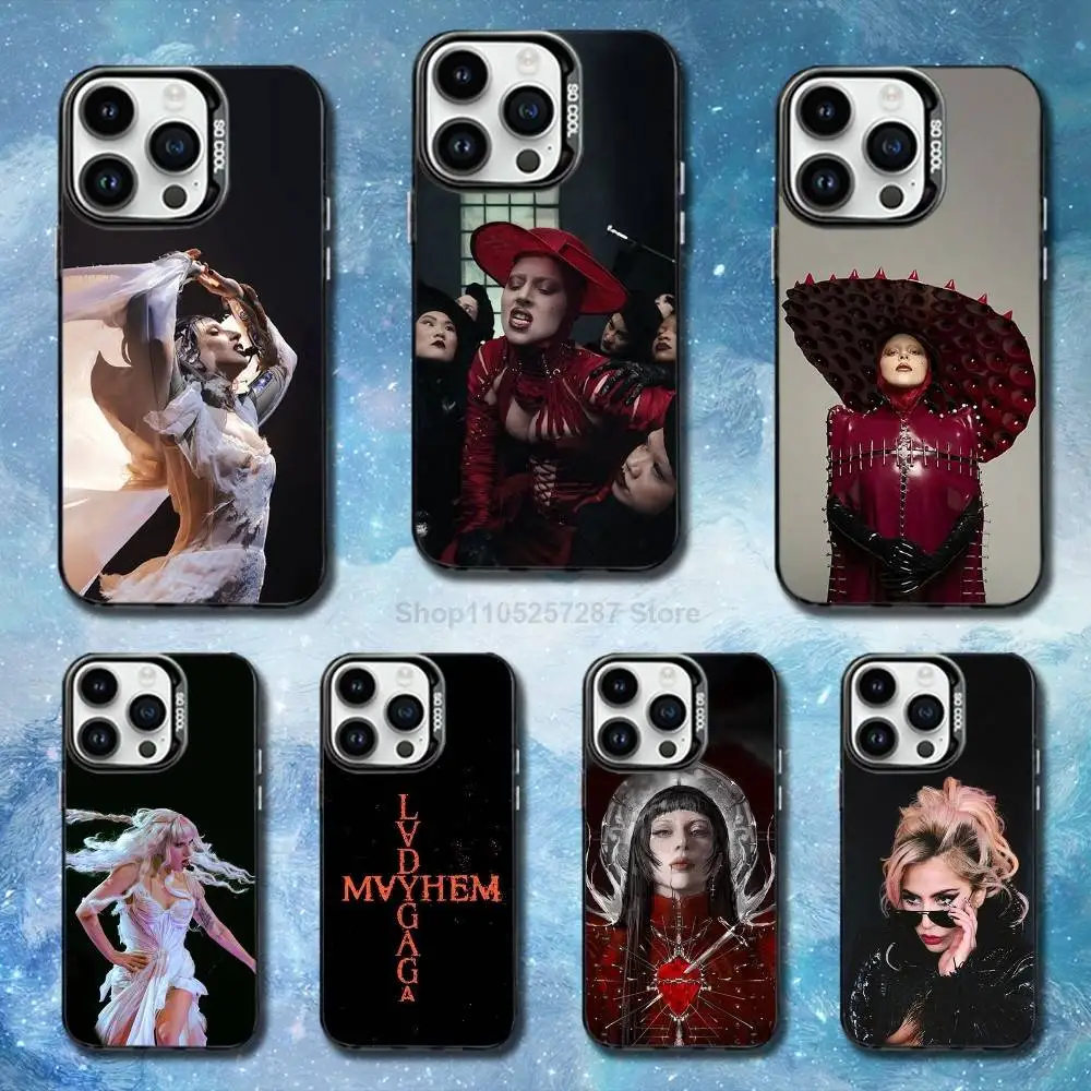 

Singer L-LADY G-GAGA M-MAYHEM For iPhone SE,13,12,Pro,XS,14,MAX,15,Mini,17,11,16,Black Matte Silicone Cover Case