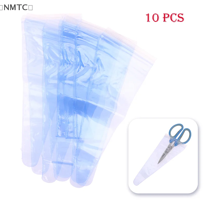 10Pcs Clear PVC Hair Scissor Sleeves After Sharpening Disposable Scissors Sheath Waterproof Packaging Bag Trimming Tool Protect