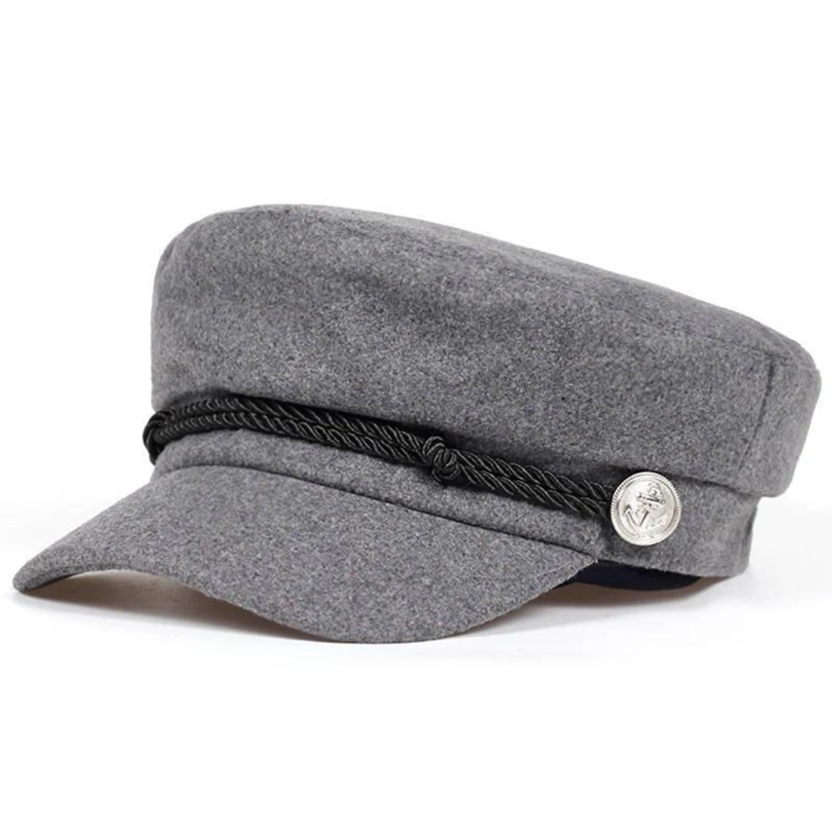 Fashion White Buckle With Rope olid Color Navy hat Spring Autumn Sailor Hats Ladies Beret Caps Men Flat Top Captain Military Cap