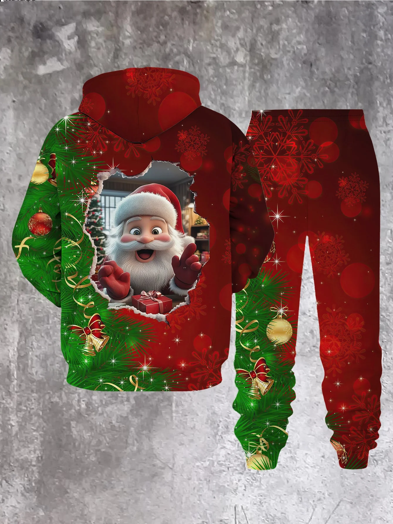 جديد وصول عارضة الشتاء الخريف عيد الميلاد نمط 3D مطبوعة هوديي وسراويل مجموعة رياضية 2 قطعة مجموعة ملابس رياضية الرجال الملابس #3