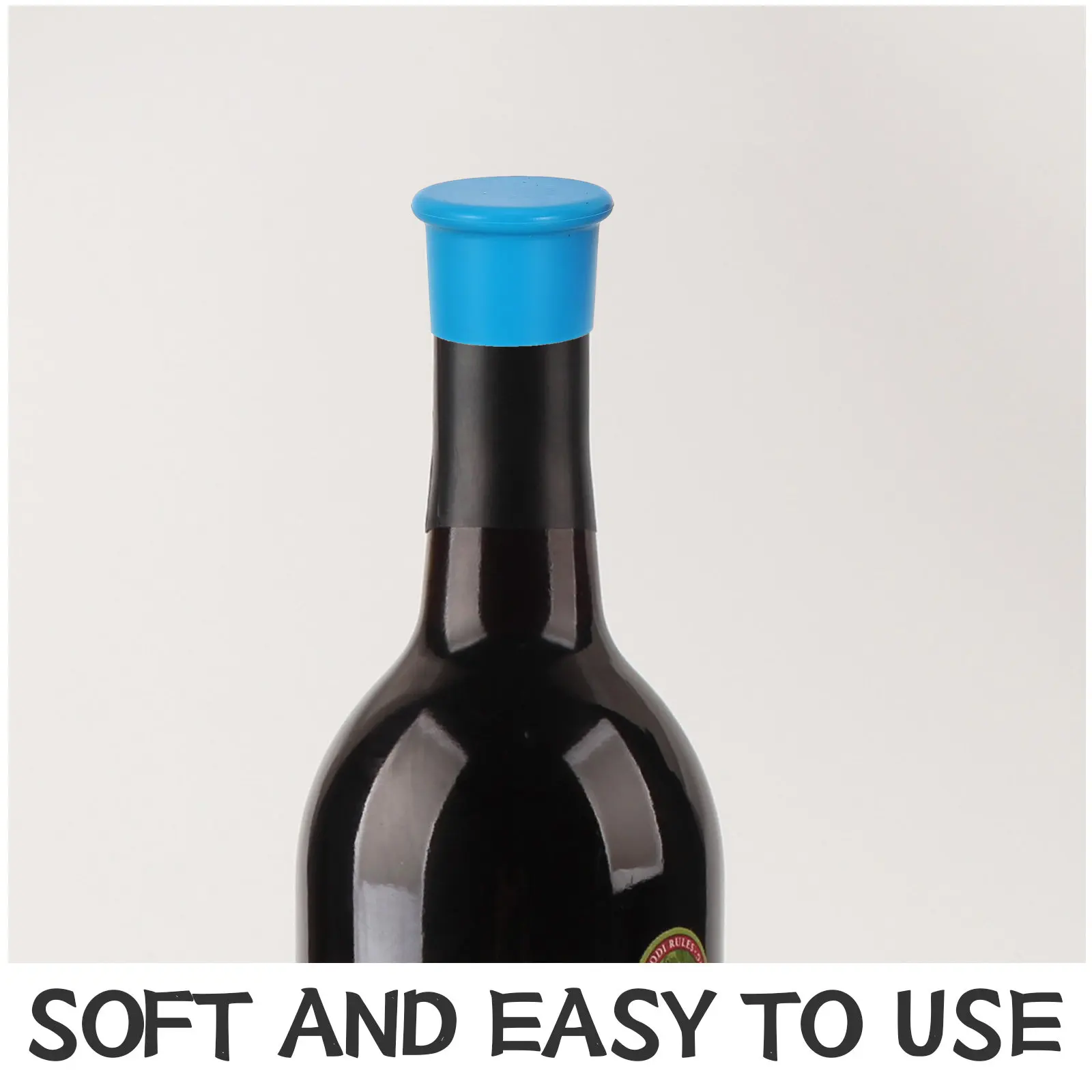 8Pcs Silicone Wine Toppers Reusable Leakproof Bottle Caps for Wine Beer Soda Freshness Preserving Easy Clean Modern Decorative