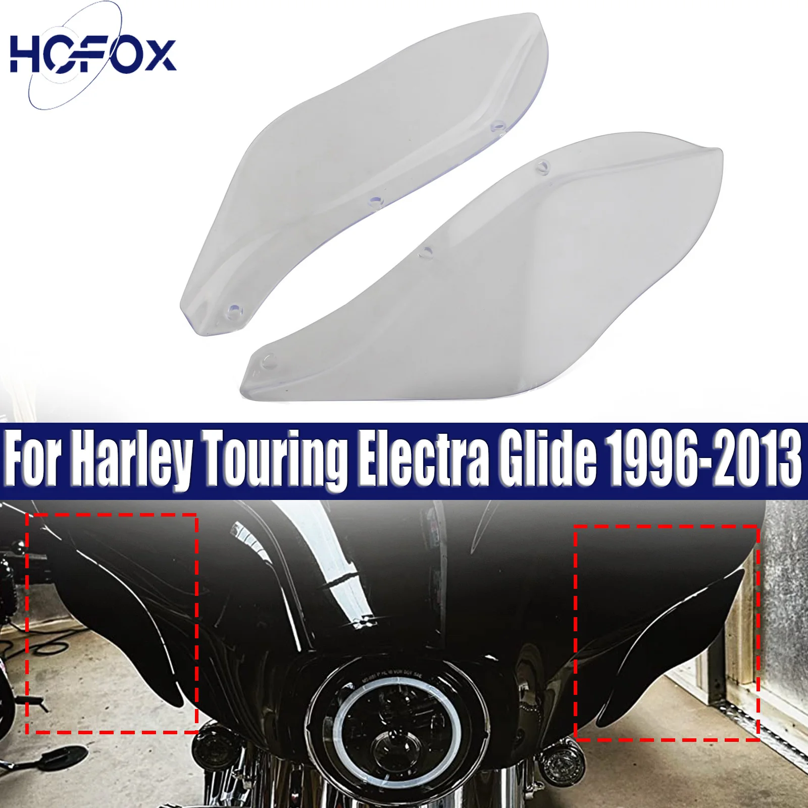 

Motorcycle ABS Batwing Fairing Black Side Wing Deflector For Harley Touring Electra Glide 1996-2013