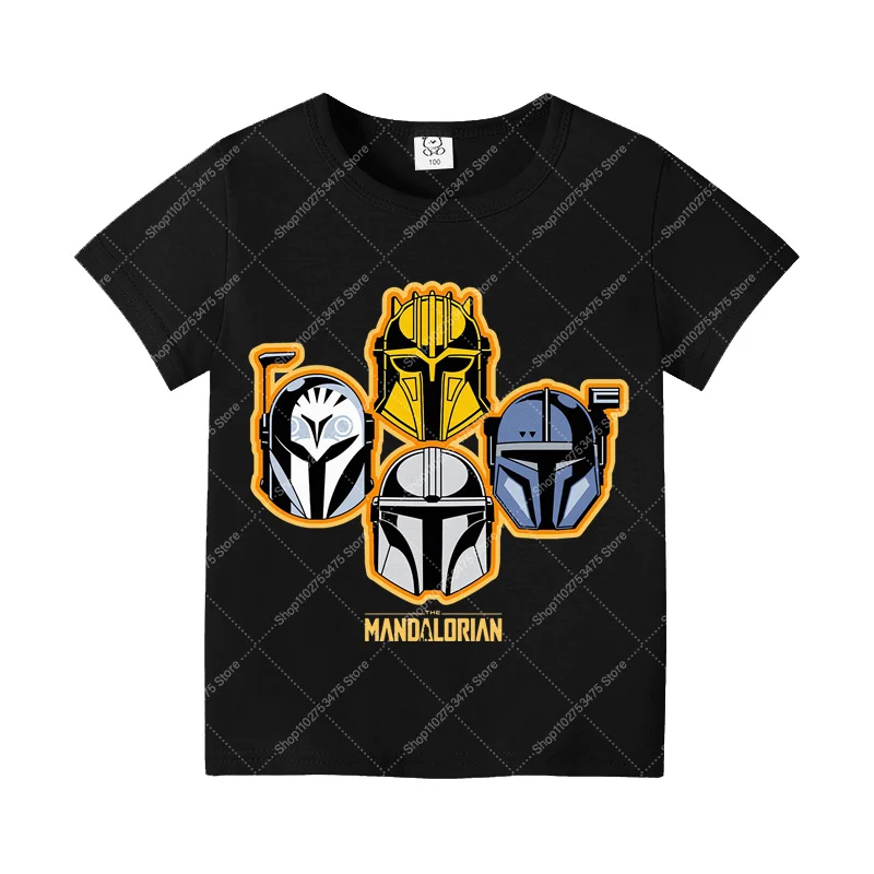 Cartoon Short Sleeve Tops Summer Casual Clothes Anime Star Wars Cotton T-shirt for 3-12 Fashion Cute Clothing Tee Birthday Gifts view 3