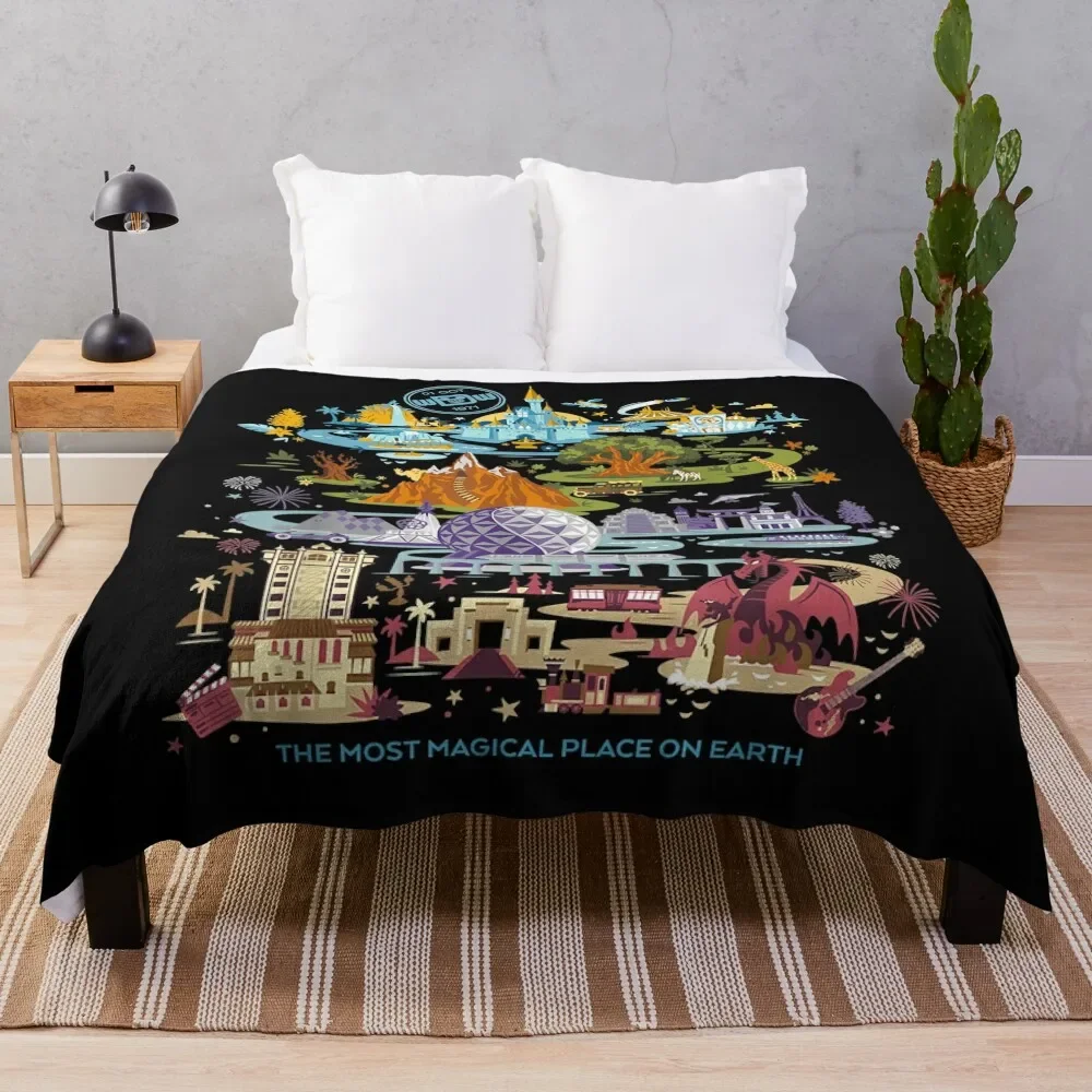 

Walt World 50th Anniversary Throw Blanket Soft Warm Blanket Gift for Grandparents