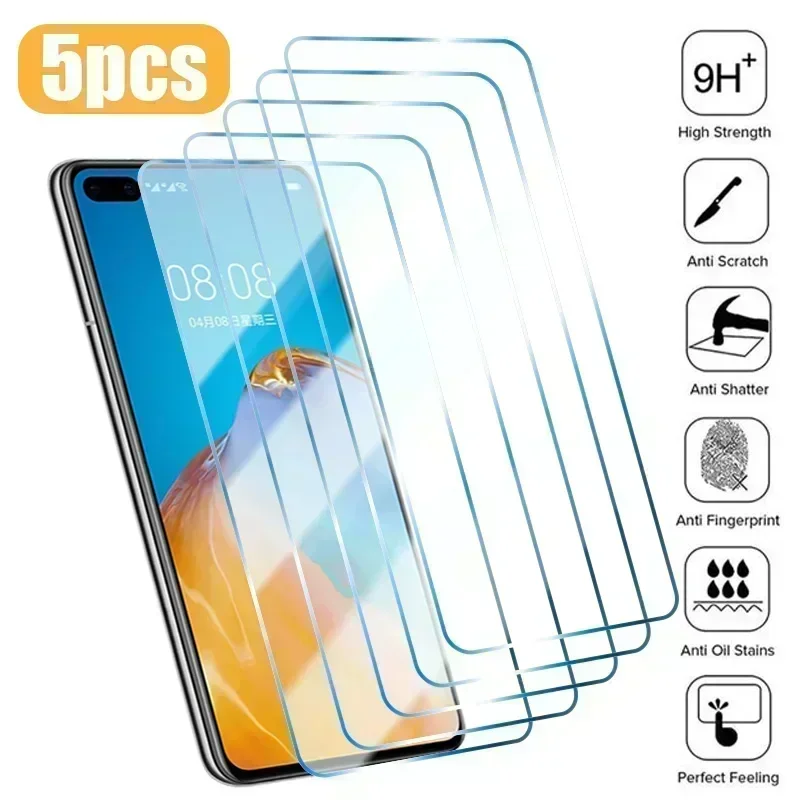 5PCS Screen Protector For Huawei P40 P30 P20 Lite 5G P20 Pro Nova 5T Tempered Glass For Huawei Mate 20 Lite P Smart 2021 Glass