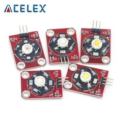 3W High Power LED Module Blue/Green/Purple/Red/White/Yellow LED with PCB Chassis forArduino STM32 AVR