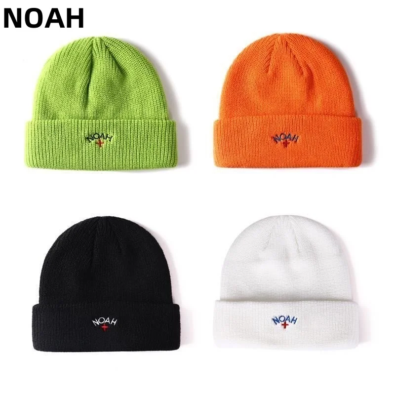 NOAH Knitted Wool Hat Fashion Versatile Hat Men's and Women's Black, White, Orange Cold Hat Versatile