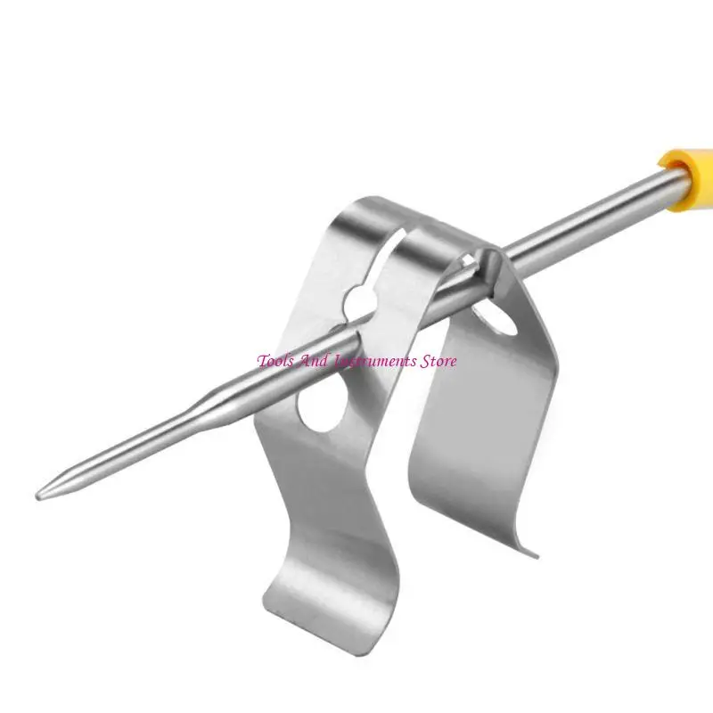 Stainless Steel Thermometer Clips for BBQ Cooking Thermometer Holder 3holes C7AC