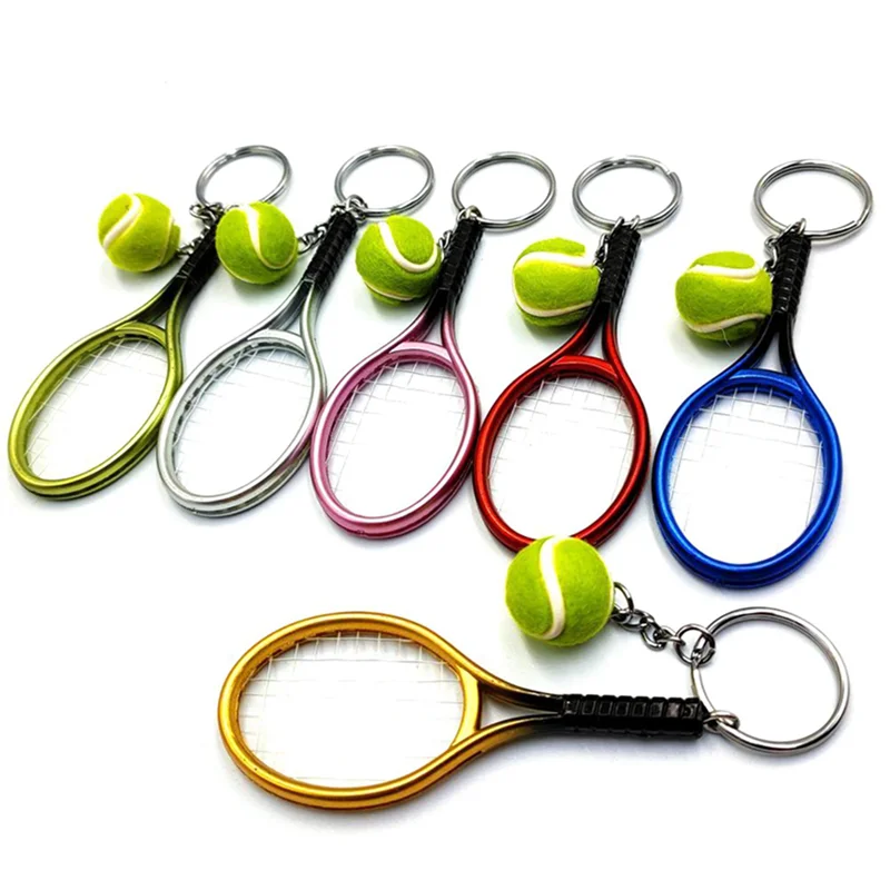 

Y50A-30Pcs Mini Tennis Racket Ball Keychain Pendant Bag Accessories For Bag Sport Advertisement Fans Souvenirs Key Ring