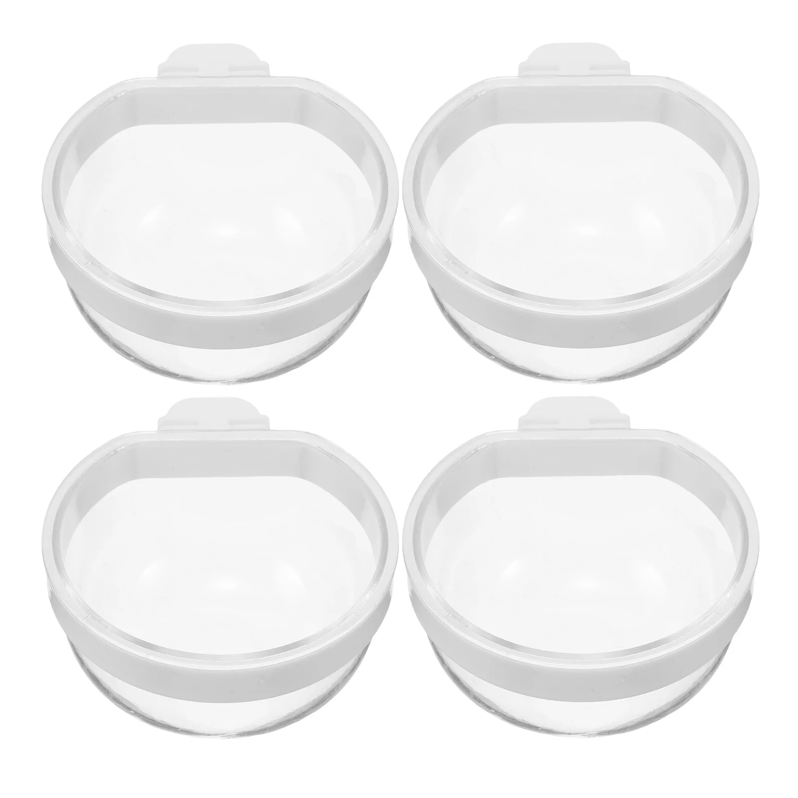 

4pcs Parrot Feeder Cup Transparent Bird Cage Water Bowl Hanging Design Easy Cleaning Antispill Pet Bird Drinking Feeder For