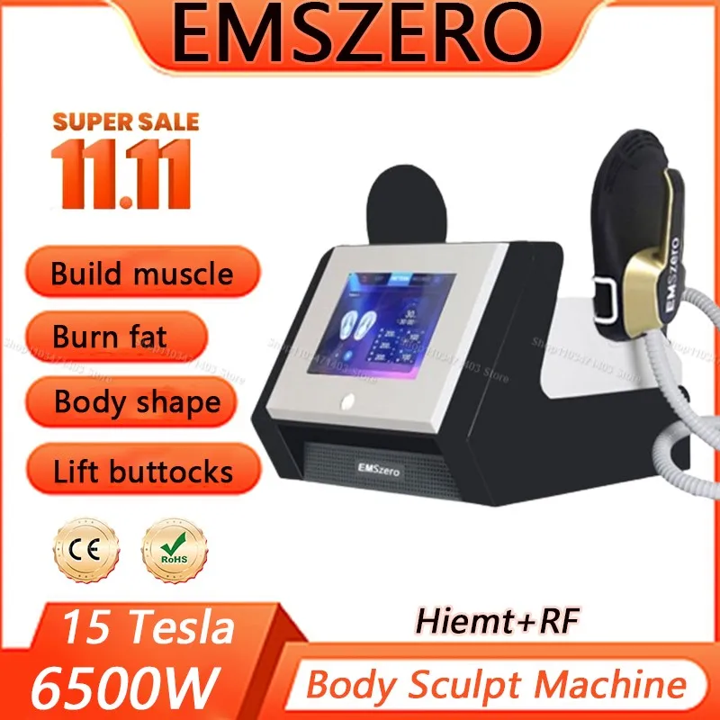 Emszero NEO 6500W 15 Tesla EMS RF Body Sculpt Machine Professional Hiemt Muscle Stimulator Body Contouring Device with 200HZ