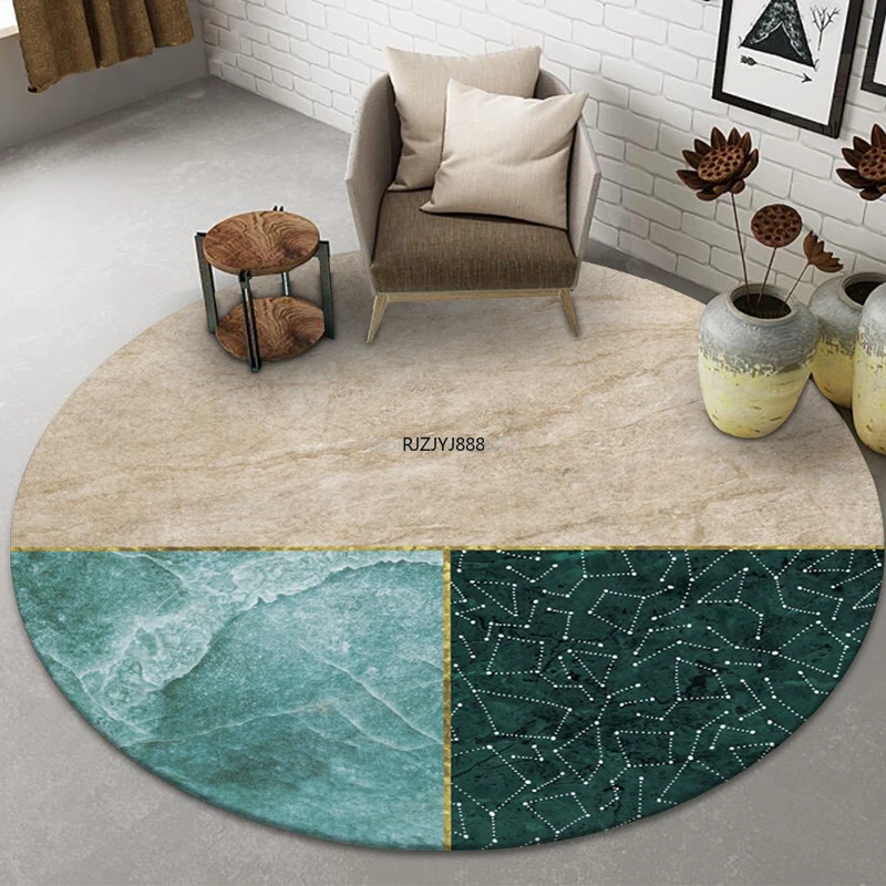 200CM Gold Diamond Velvet Round Carpet Computer Chair Swivel Chair Floor Mat Living Room Bedroom Bedside Blanket Customization