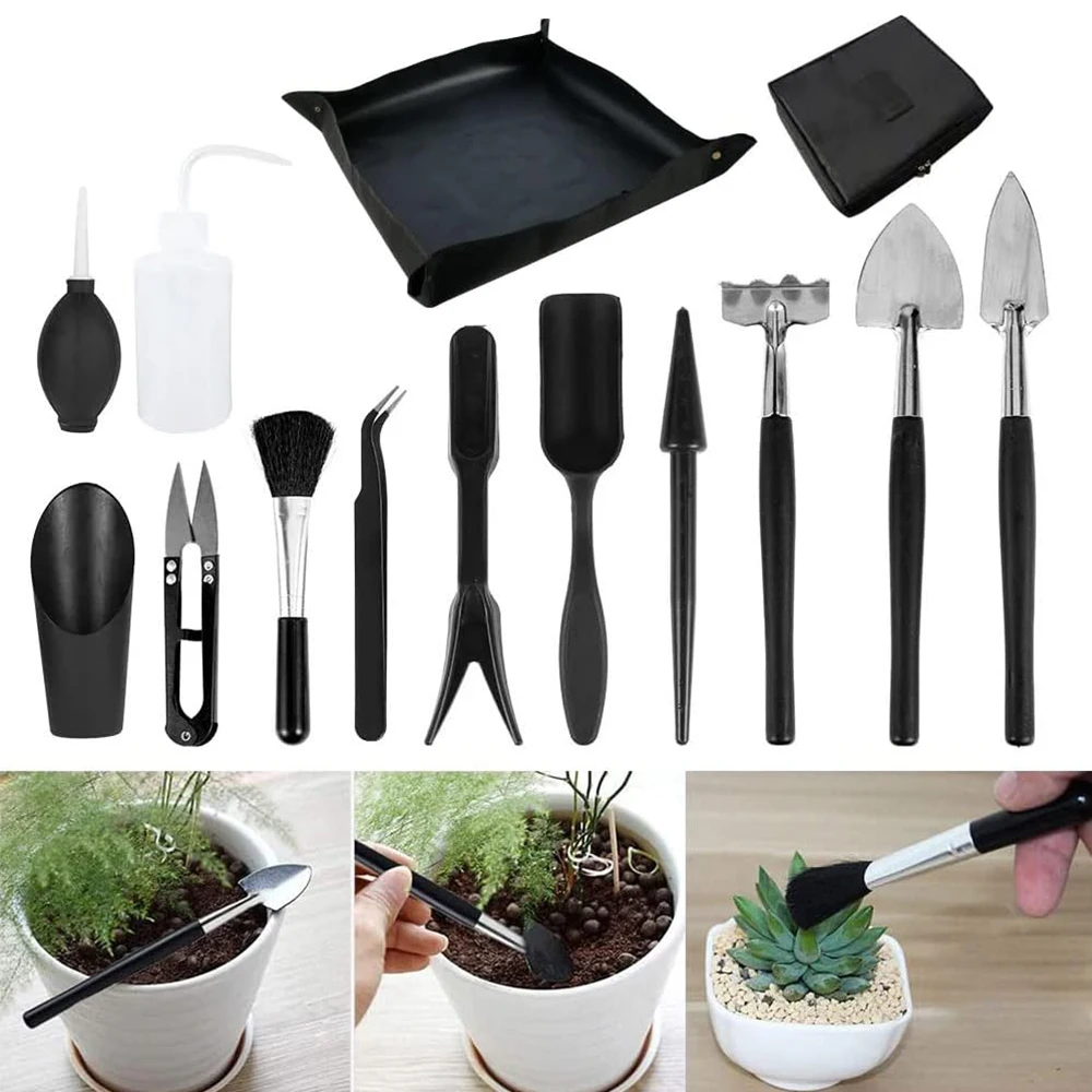 Mini Esteira Suculenta Repotting Planta, Saco De Armazenamento, Ferramentas De Transplante De Jardim, Fada Em Miniatura Interior e Exterior, 5PCs,