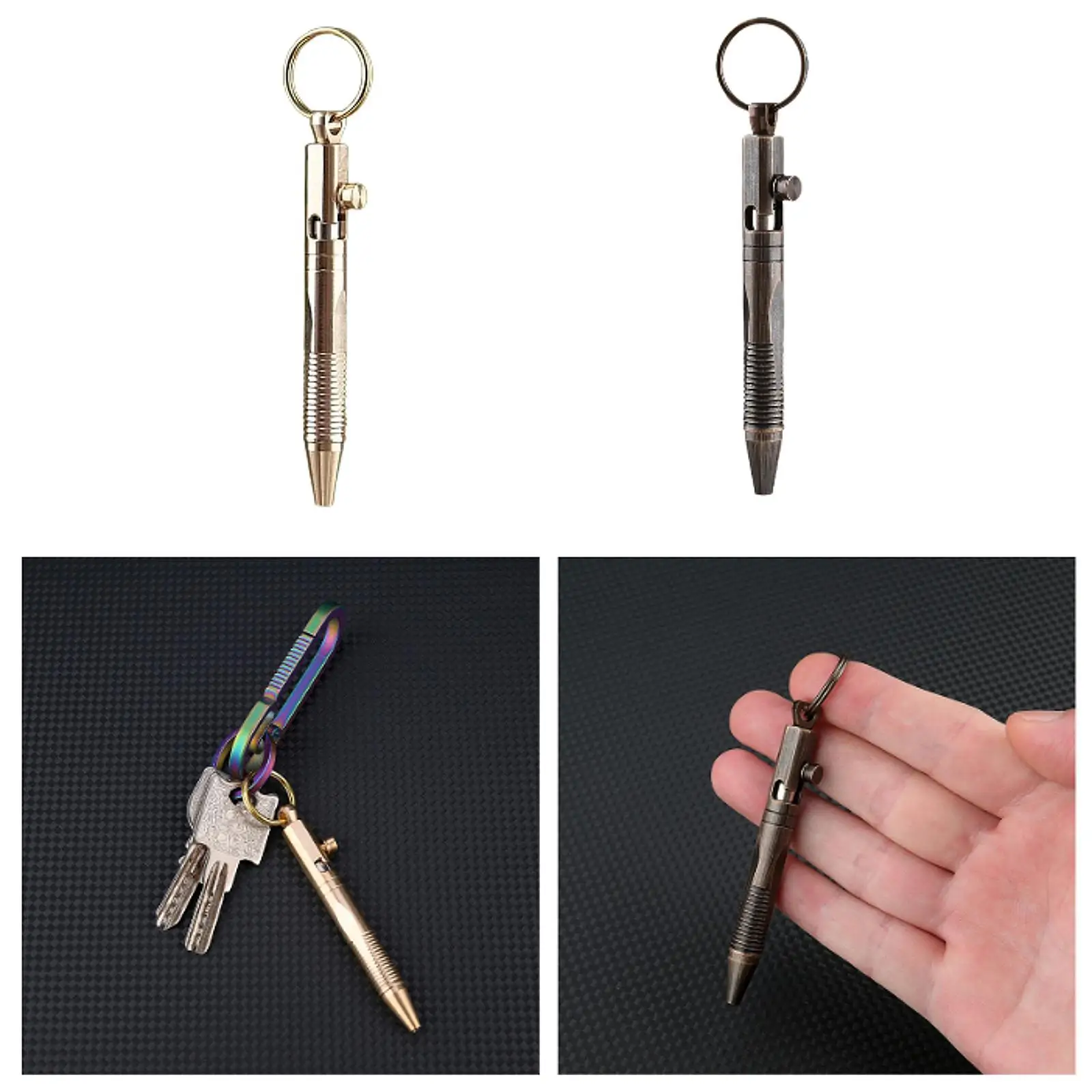 Mini Ballpoint Pen Women Men Compact with Keychain for Working Travel Office