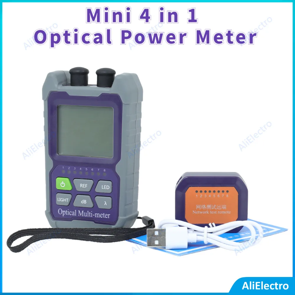 Medidor de potencia óptico Mini 4 en 1, localizador Visual de fallos, prueba de Cable de red, probador de fibra óptica, 5km, 15km, 30KM, VFL, precio de fábrica