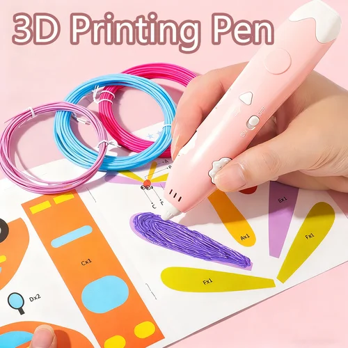 Imagen 1 del producto Bolígrafo de impresión 3D para niños, bolígrafo artístico Doodler 3D seguro a baja temperatura, Kit de inicio creativo DIY, regalo de cumpleaños para niños y niñas