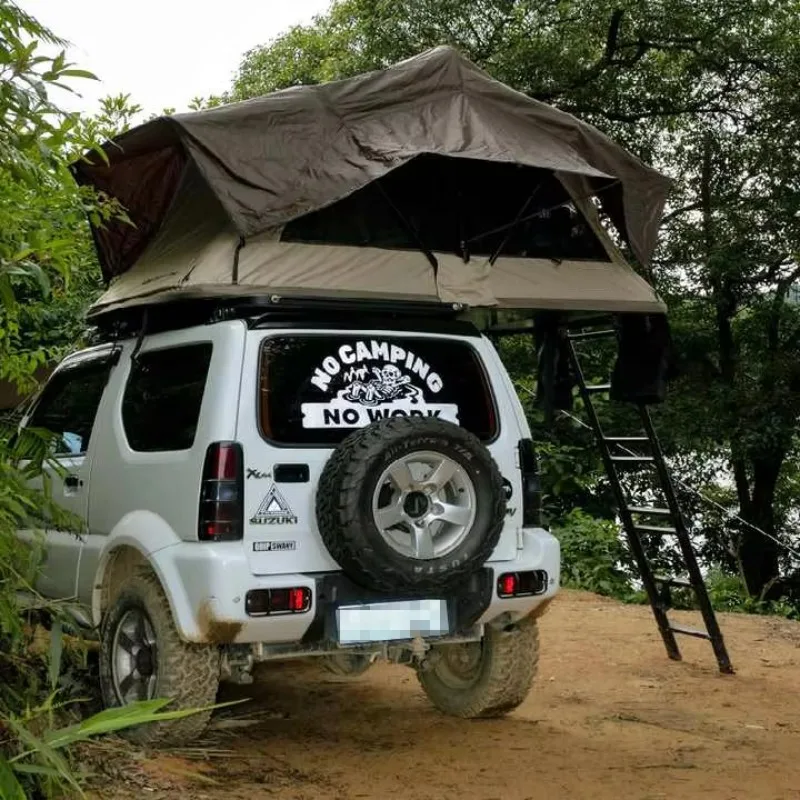 Custom Big Space Soft Shell Waterproof Family Glamping Car Roof Rooftop Camping Outdoor Roof Top Tents With No Ploe Design