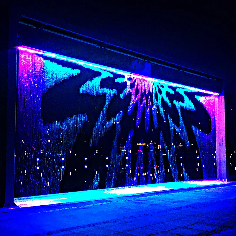 на заказ. Великолепный цифровой фонтан со светодиодной подсветкой Коммерческое украшение Роскошный фонтан-водопад в помещении