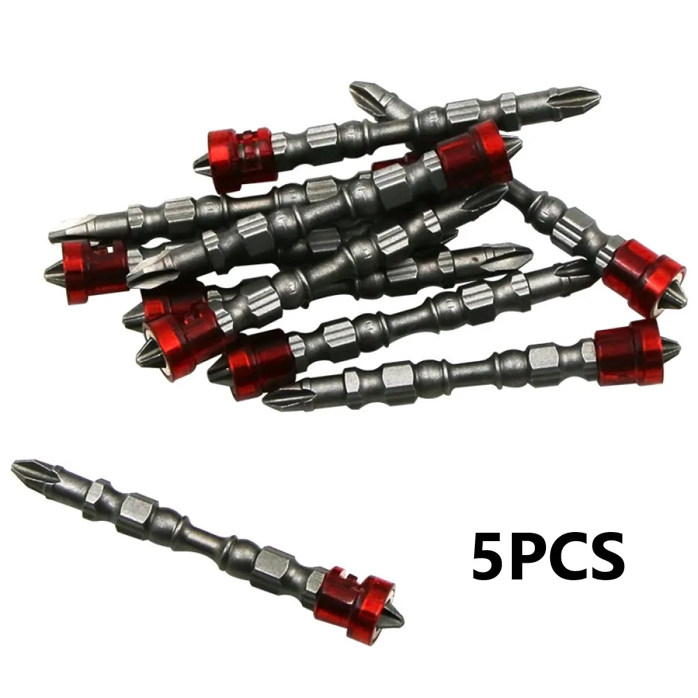 5pcs 65mm Anti Slip Electric Screwdriver Bit Double-Headed Cross Bit Screwdriver Bit For Electric Hand Drill Screwdriver